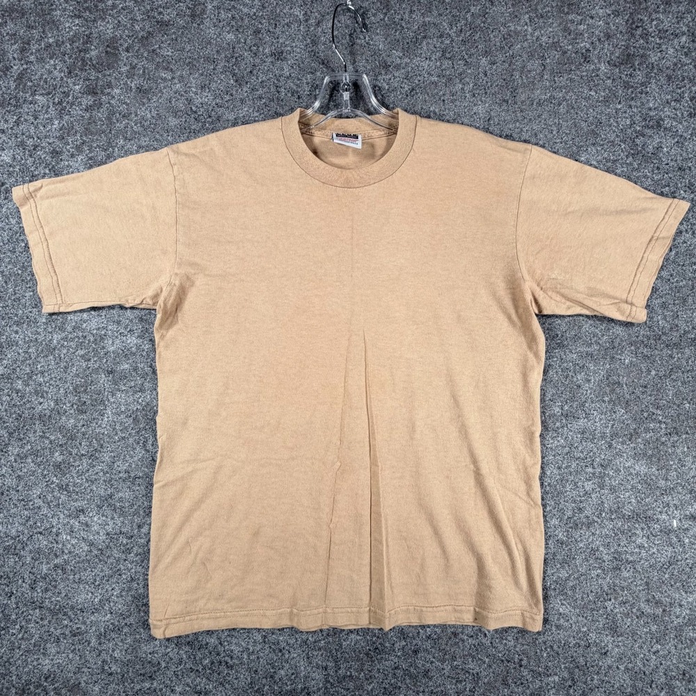 Pro Club T Shirt Mens Medium Beige Cotton Heavy Weight Crew Neck Short Sleeve